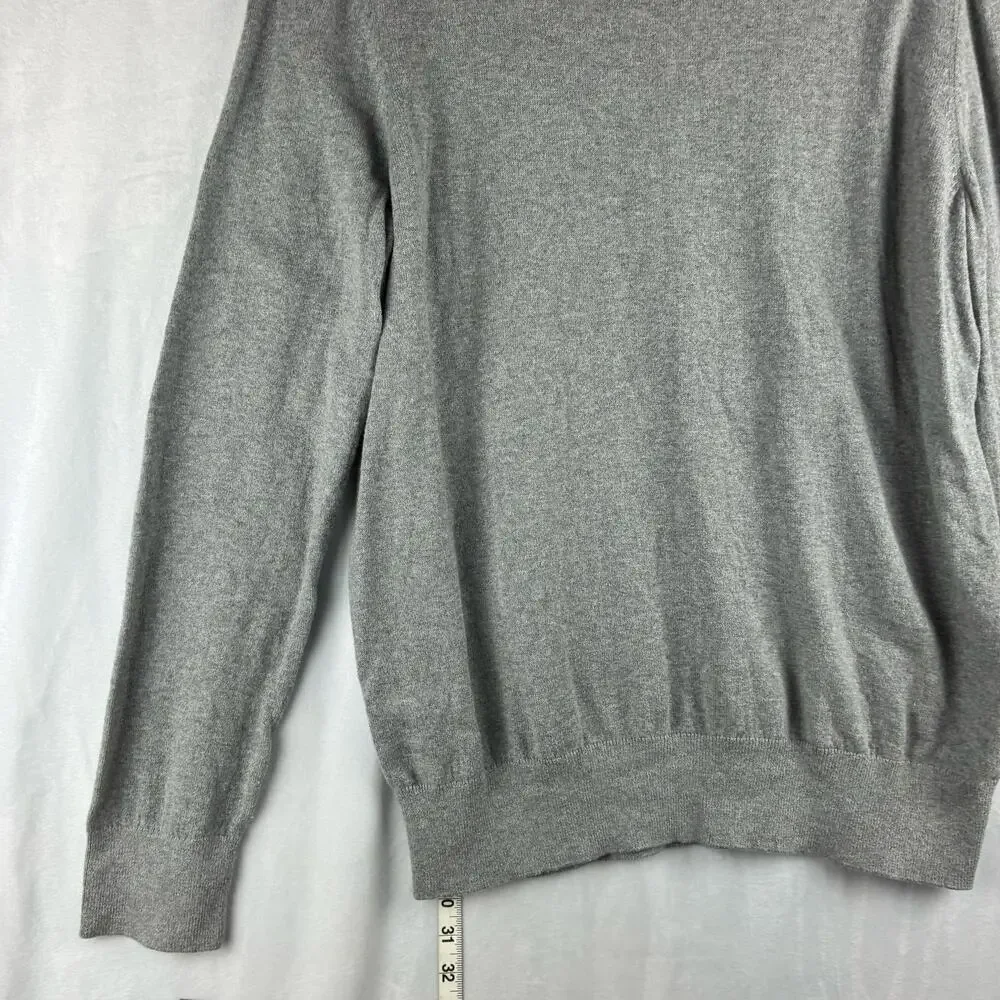 Banana Republic Cotton Cashmere Crew Neck Sweater Men's Large Grey Minimalist